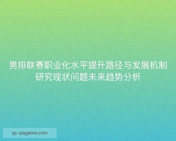 男排联赛职业化水平提升路径与发展机制研究现状问题未来趋势分析